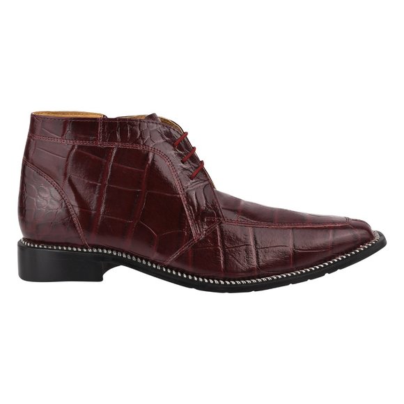 LIBERTYZENO Burgundy Genuine Leather Lace-Up Boots - Picture 6 of 9